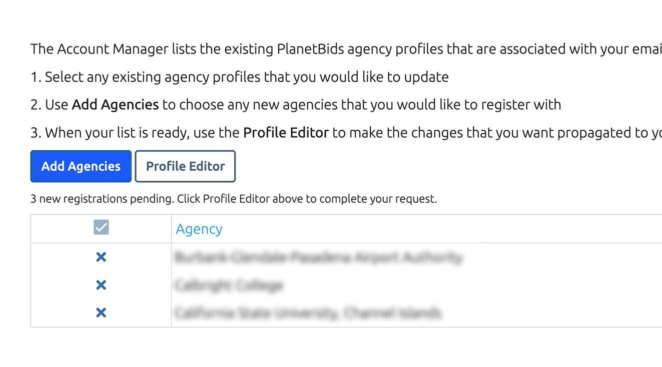 agency profile management